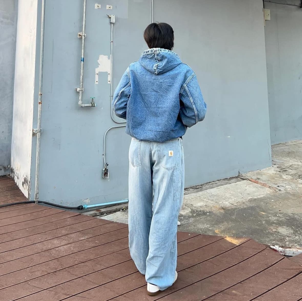 Active Jacket Denim Blue Outift 1